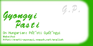 gyongyi pasti business card